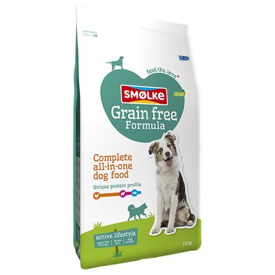 Smølke nourriture pour chiens adultes sans grains Emballage double : 2 x 12 kg