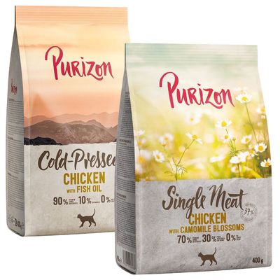 Probiermix Purizon 2 x 400 g Kaltgepresst Huhn + Single Meat Huhn