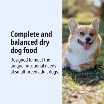 Crocchette complete ed equilibrate, sviluppate per le esigenze nutrizionali uniche dei cani adulti di piccola taglia.