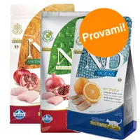 Set prova misto! 3 x 1,5 kg Farmina N&D Neutered Adult per gatti - 1,5 kg Grain Free Pollo e Melograno + 1,5 kg Ocean Aringa e Arancia + 1,5 kg Ancestral Grain Pollo e Melograno
