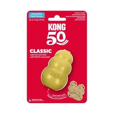 KONG Classic Gold - Rozmiar S: ok. Ø 4,5 x wys. 7,5 cm KONG Classic Gold - Rozmiar S: ok. Ø 4,5 x wys. 7,5 cm