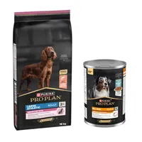 Croquettes PURINA PRO PLAN 16 kg + boîtes 12 x 400 g offertes ! - Large Athletic Adult Sensitive Skin saumon + All Size Adult Everyday Nutrition en gelée, poisson
