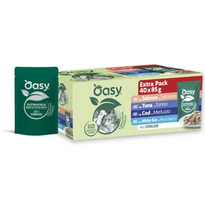 Oasy Chunks Adult Sterilized Multipack 40 x 85 g - Fisch Oasy Chunks Adult Sterilized Multipack 40 x 85 g - Fisch