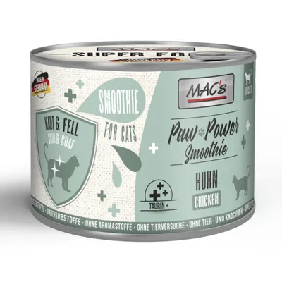 MAC's Cat Paw Power 6 x 185 g - Smoothie: Huhn - Haut & Fell