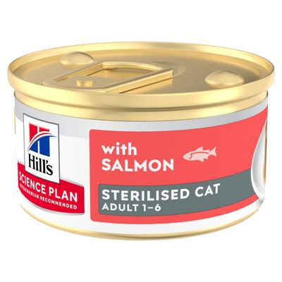 Hill's Science Plan Adult Sterilised mousse - Lazac (48 x 85 g)