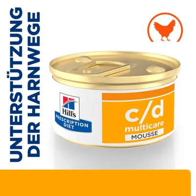 Hill's Prescription Diet c/d multicare Mousse, Unterstützung der Harnwege, mit Huhn.