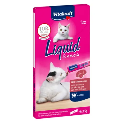 Vitakraft Liquid Snack Liver Sausage & Biotin - cat snacks - 6 x 15g Vitakraft Liquid Snack Liver Sausage & Biotin - cat snacks - 6 x 15g