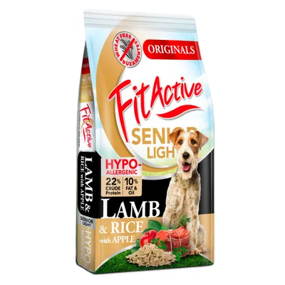 FitActive Senior Light Originals, hypoallergen, Lamm & Reis mit Apfel, 22% Rohprotein, 10% Fett & Öl, wheat free.