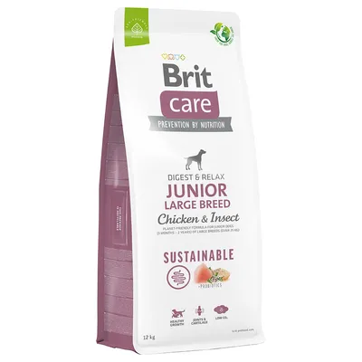 Pachet economic Brit Care - Sustainable Junior Large Breed Pui și insecte, 2 x 12 kg