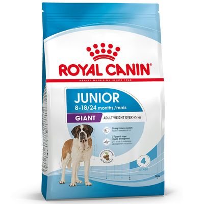 Royal Canin Giant Junior 8-18/24 months, adult weight over 45 kg, strong immune defence, 2nd growth phase muscle development, 4th stage.