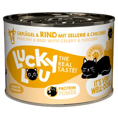 Lucky Lou Adult Saver Pack 24 x 200g - Sterilised Poultry & Beef