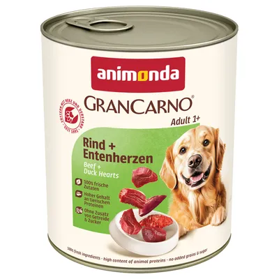 animonda GranCarno Original Adult, 24 x 800 г - Говядина и утиные сердечки