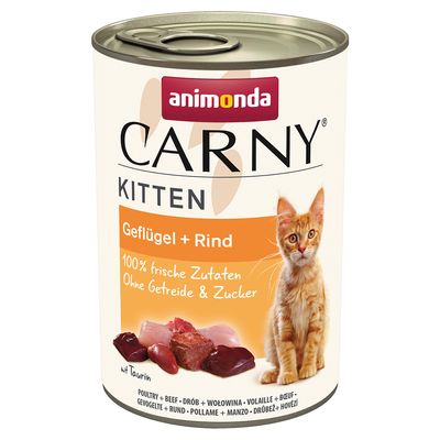 Sparpaket animonda Carny Kitten 24 x 400 g Geflügel & Rind