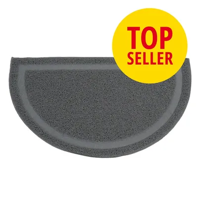 Halbrunde graue Matte mit gelbem Kreis und rotem Text 'Top Seller'.