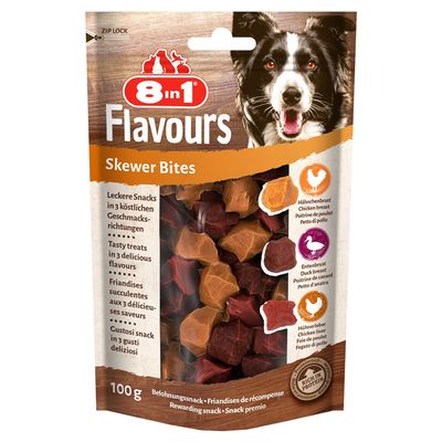 8 v 1 Flavours Skewer Bites pasji prigrizki 100 g