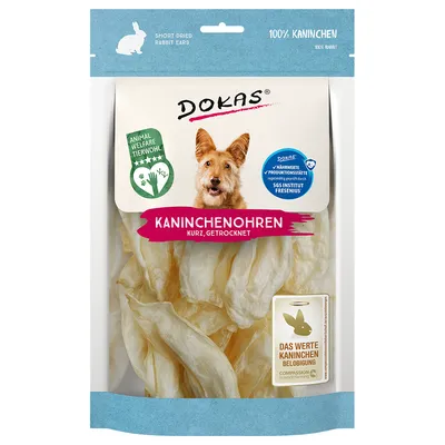 Dokas kaninöron utan päls - Ekonomipack: 4 x 70 g