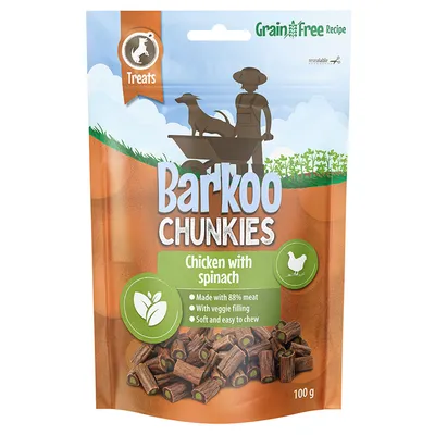 Barkoo Chunkies Γεμιστά Στικ - 100 g Κοτόπουλο & Σπανάκι Barkoo Chunkies Γεμιστά Στικ - 100 g Κοτόπουλο & Σπανάκι