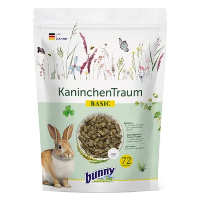 Bunny KaninchenTraum BASIC, Made in Germany, biodiversity: 65 plants & herbs, appropriate calcium content, plus inulin for healthy gut, 72 ingredients.