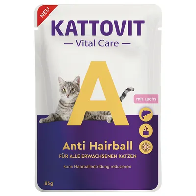 Kattovit Vital Care Anti Hairball con salmón en bolsitas - 24 x 85 g - Pack Ahorro