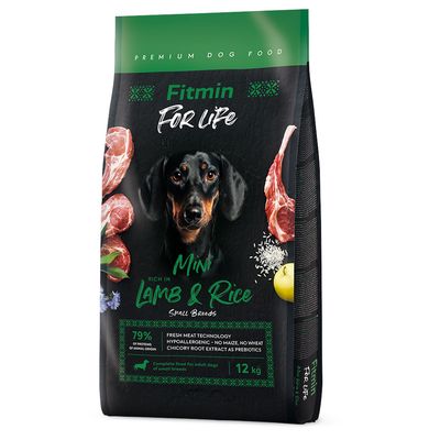 Fitmin Dog for life Mini, Lamm und Reis 2 x 12 kg