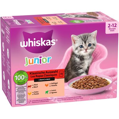 Ekonomipack: Whiskas Junior portionspåse 48 x 85 g