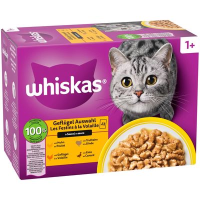 Whiskas 1+ Adult Pouches 12 x 85g Poultry Selection in Sauce