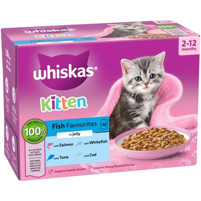 Whiskas Kitten Pouches in Jelly Multibuy: Fish Selection in Jelly (48 x 85g)