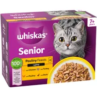 Whiskas 7+ Senior Pouches in Gravy - Poultry Selection in Gravy (48 x 85g)
