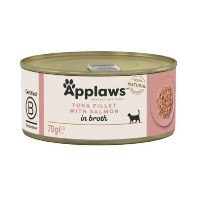 Økonomipakke Applaws i buljong 48 x 70 g Tunfiskfilet og laks