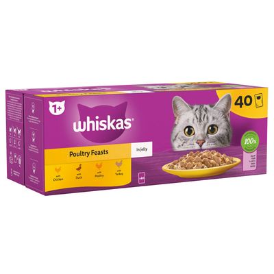 Whiskas 1+ Poultry Feasts in Jelly 40 x 85g