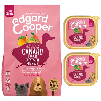 Offre d'essai Edgard & Cooper Puppy poulet pour chiot - 2,5 kg de croquettes + 600 g de nourriture humide Offre d'essai Edgard & Cooper Puppy poulet pour chiot - 2,5 kg de croquettes + 600 g de nourriture humide
