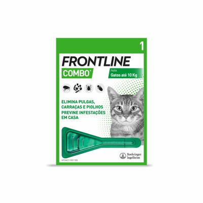 FRONTLINE Combo para gatos até 10 kg. Elimina pulgas, carraças e piolhos, previne infestações em casa. 1 pipeta. Boehringer Ingelheim.
