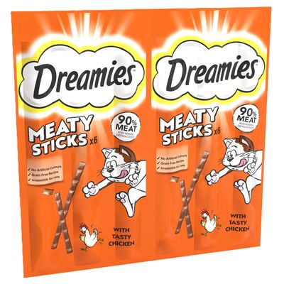 Dreamies Adult Cat Meaty Sticks with Tasty Chicken 30g