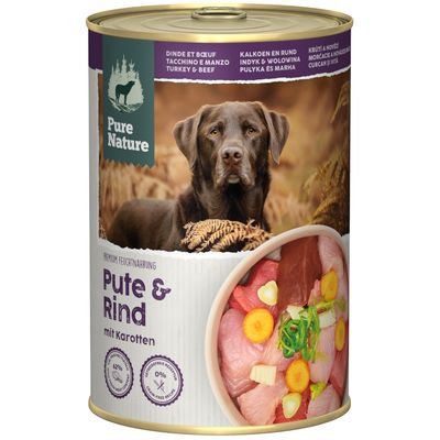 Sparpaket Pure Nature Adult 12 x 400 g Pute & Rind