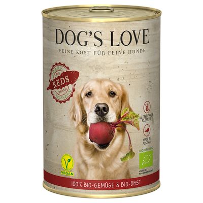 Økonomipakke Dog´s Love Bio Vegan 12 x 400 g Reds