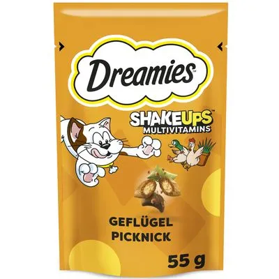 Dreamies Shakeups Multivitamins Snacks - Gevogelte Picknick (165 g)