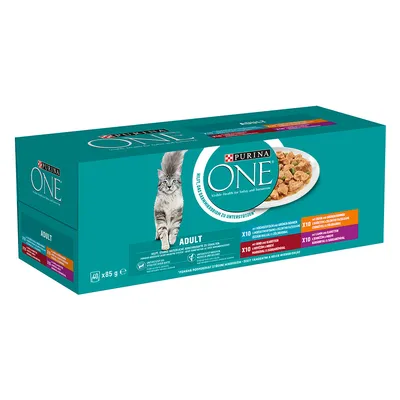 Mixpaket PURINA ONE Adult 40 x 85 g - Gemischte Auswahl