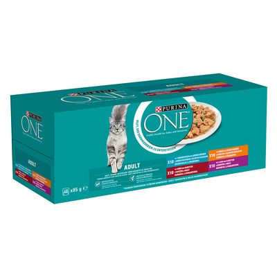 Mixpaket PURINA ONE Adult 40 x 85 g Gemischte Auswahl