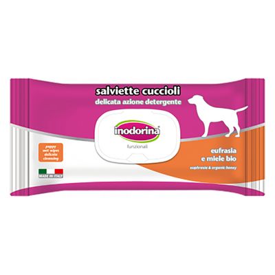 Salviette Inodorina per cuccioli con Eufrasia e Miele bio 6 x 40 pz