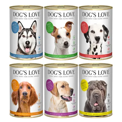 Sparpaket Dog´s Love Adult 12 x 400 g - Mix (6 Sorten)