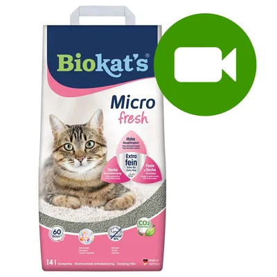 Przycisk odtwarzania wideo. Kliknij tutaj, aby obejrzeć film dotyczący produktu Biokat's Micro fresh.