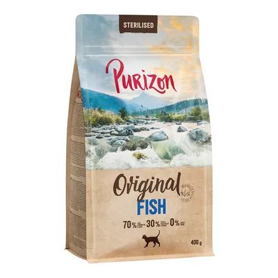 Purizon Sterilised Original Fish τροφή για γάτες, 70% ψάρι, 30% λαχανικά, 0% δημητριακά, συσκευασία 400g.