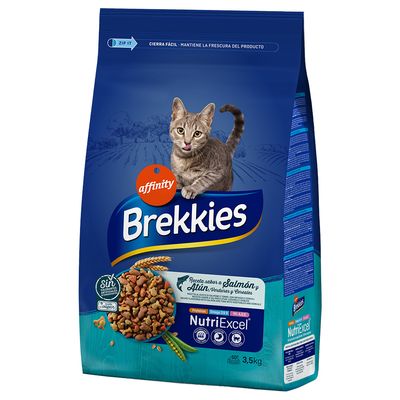 Brekkies con salmón, atún, verduras y cereales para gatos 3,5 kg