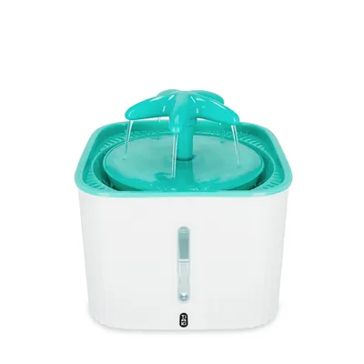 Fontana per acqua con coperchio turchese e indicatore del livello dell'acqua, adatta per l'approvvigionamento continuo di acqua.