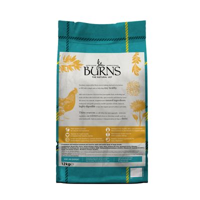 Burns Adult Large and Giant Breed Chicken & Rice - Økonomipakke: 2 x 12 kg