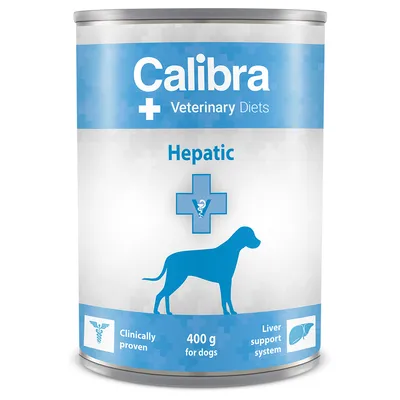 Calibra Veterinary Diets Hepatic, 400 г за кучета. Клинично доказано, подпомага здравето на черния дроб.
