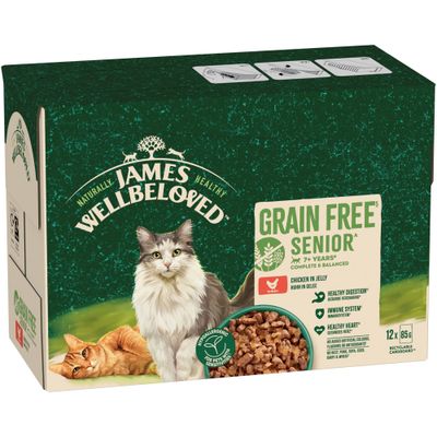 James Wellbeloved Grain-Free Senior 7+ Hypoallergenic Pouches - Chicken in Jelly James Wellbeloved Grain-Free Senior 7+ Hypoallergenic Pouches - Chicken in Jelly