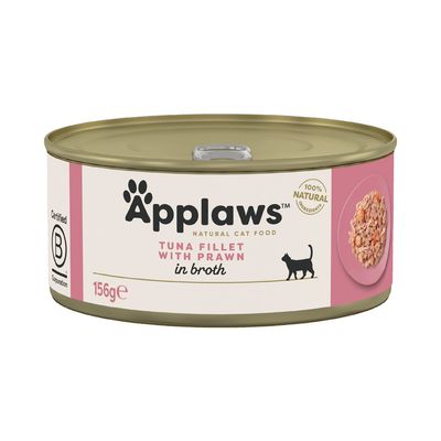 Applaws em caldo para gatos 12 x 156 g - Pack económico Filete de atum e camarão