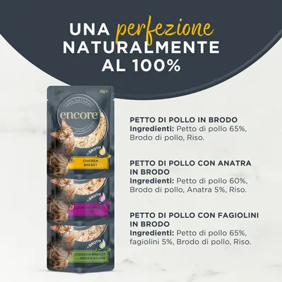 Encore in brodo buste 5 x 50 g Umido gatto - Selezione di Pollo