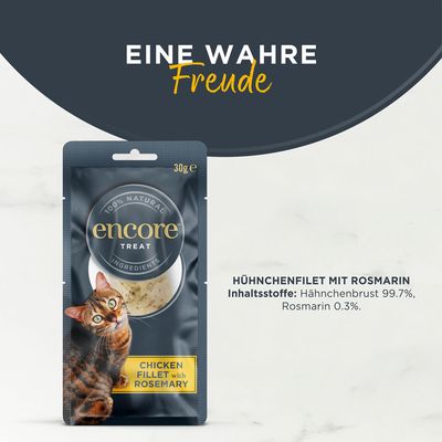 Encore Treat, 100% natürliche Zutaten, Hühnerfilet mit Rosmarin, 30g.